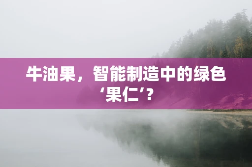 牛油果，智能制造中的绿色‘果仁’？