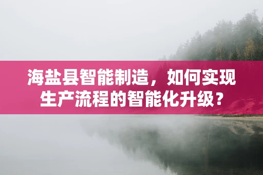 海盐县智能制造，如何实现生产流程的智能化升级？